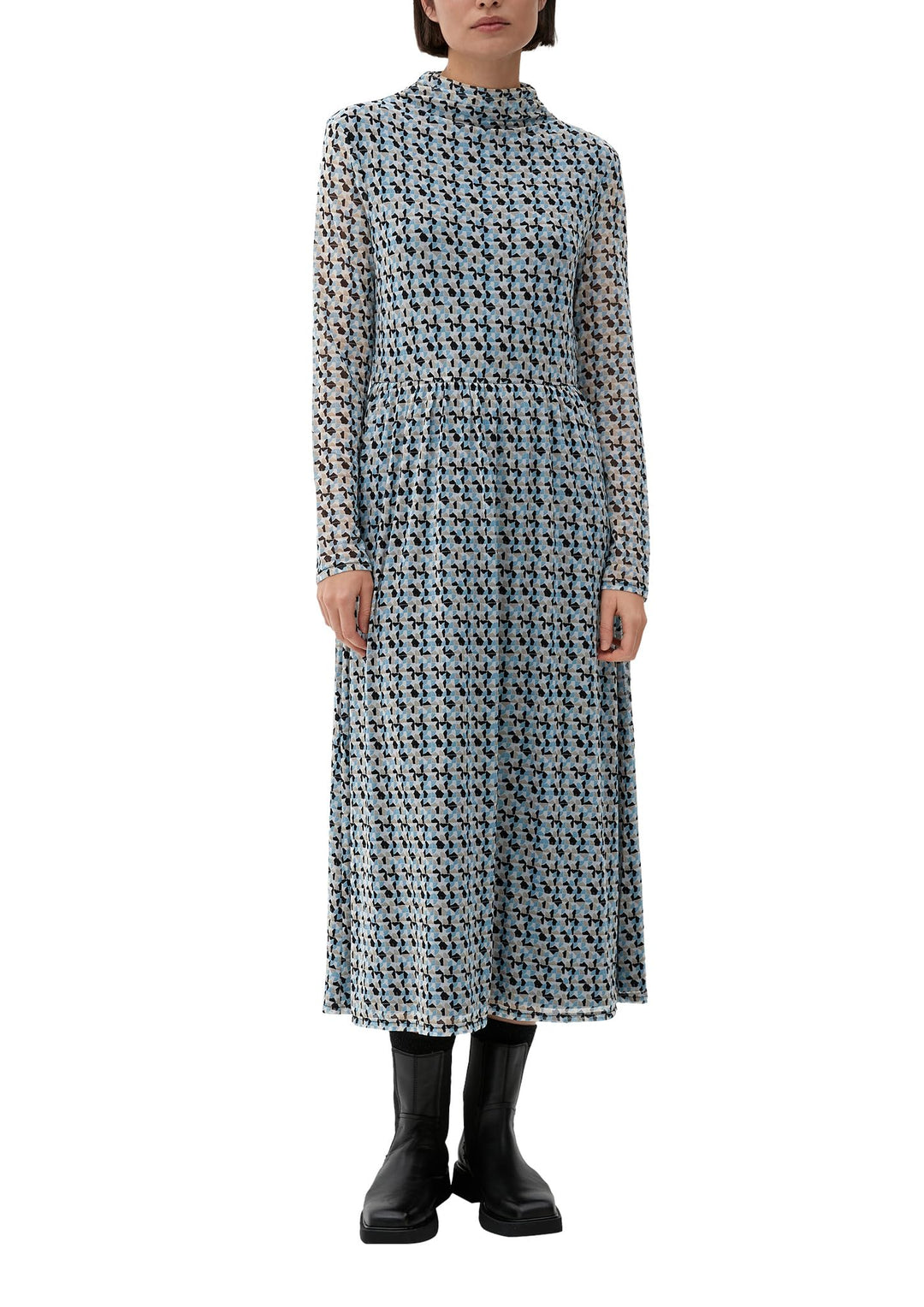 s.Oliver Meshkleid mit Allovermuster 48 Weiss, 48 Weiss