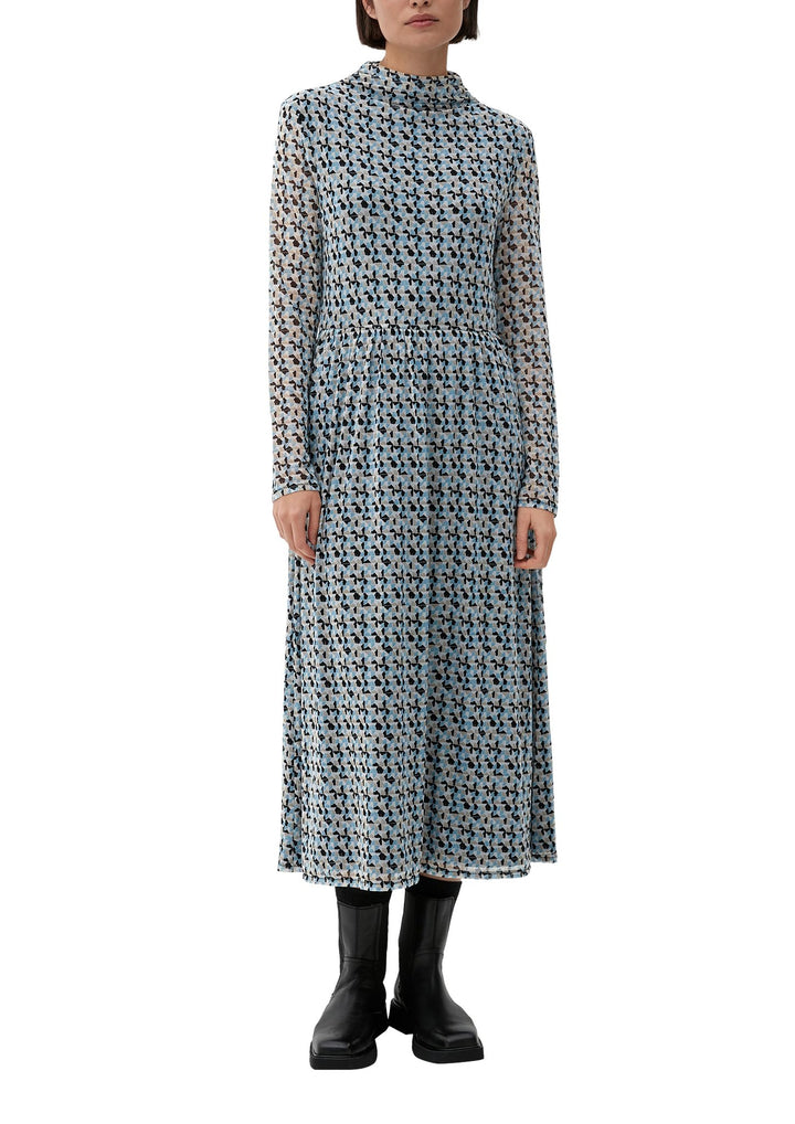 s.Oliver Meshkleid mit Allovermuster 48 Weiss, 48 Weiss