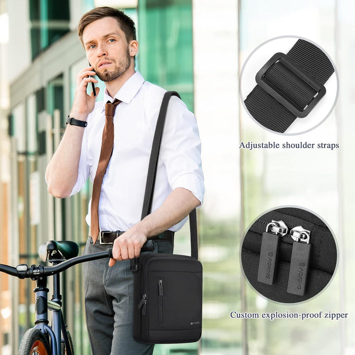 BAIGIO Herren Umhängetasche Tablet iPad bis 11 Zoll, Schultertasche Herrentasche zum Umhängen Crossb