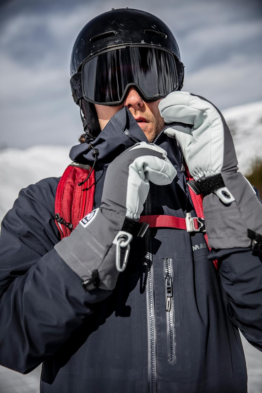 Hestra Army Leder Heli Ski 3 Finger Handschuh 7 Schwarz, 7 Schwarz