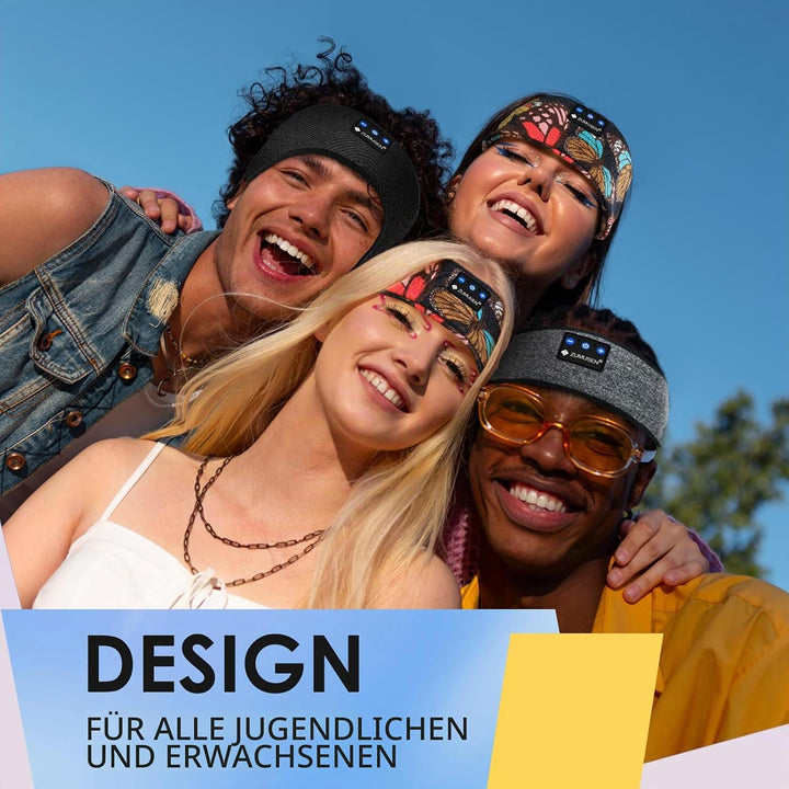 ZUMUSEN Schlafkopfhörer Stirnband Bluetooth 5.4, Super Weiche 15+ Stunden Wiedergabe Sleep Headphone
