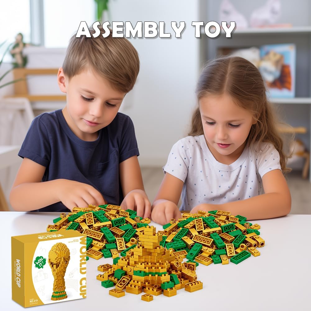 Fussball Bausteine Set 500 Teile, 3D Miniatur Fussball Bildungsspielzeug, Micro Fussball Bausteine D