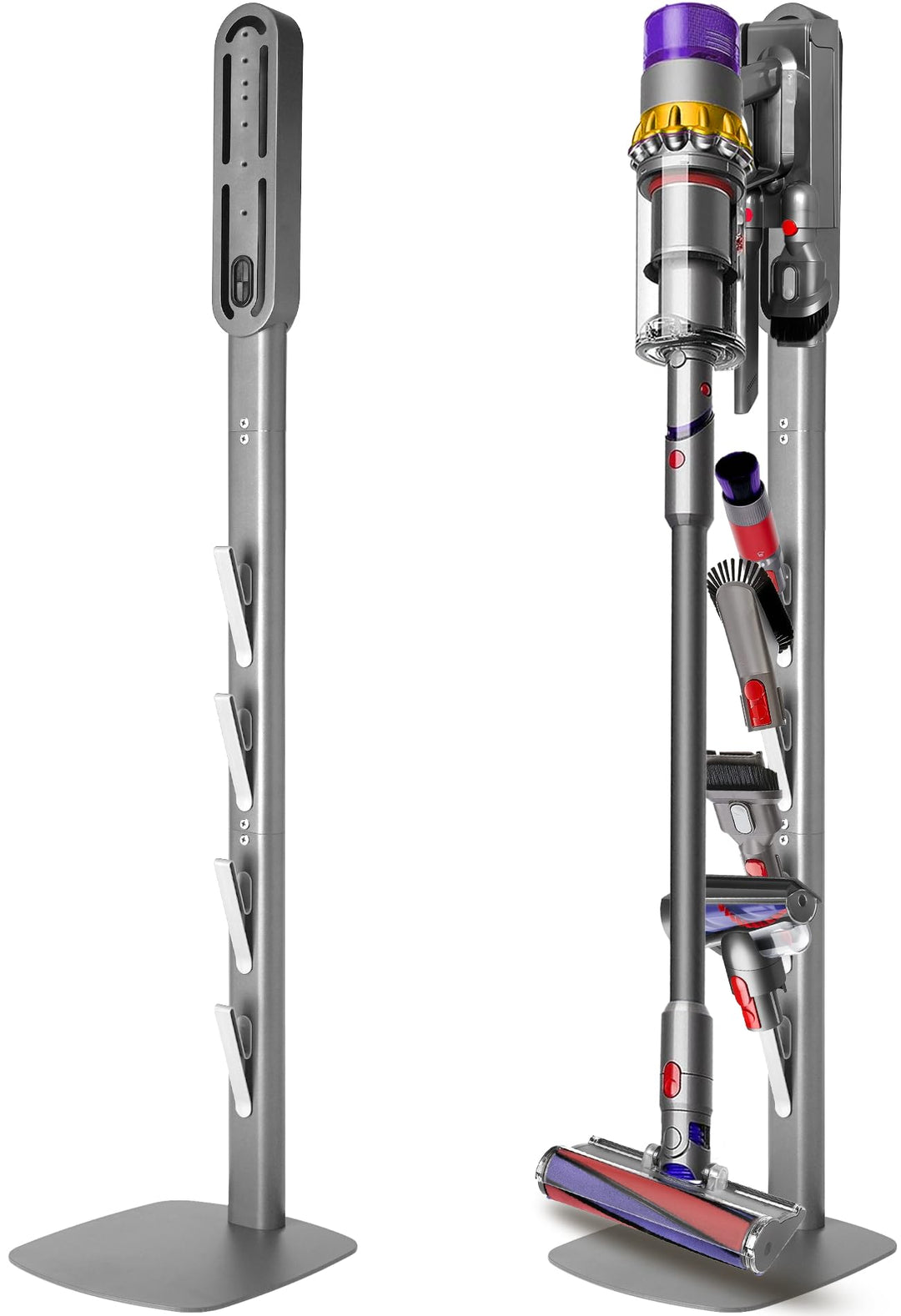 mepure Premium Wandhalterung in Silber – Moderne Halterung mit Ladestation, kompatibel mit Dyson Gen