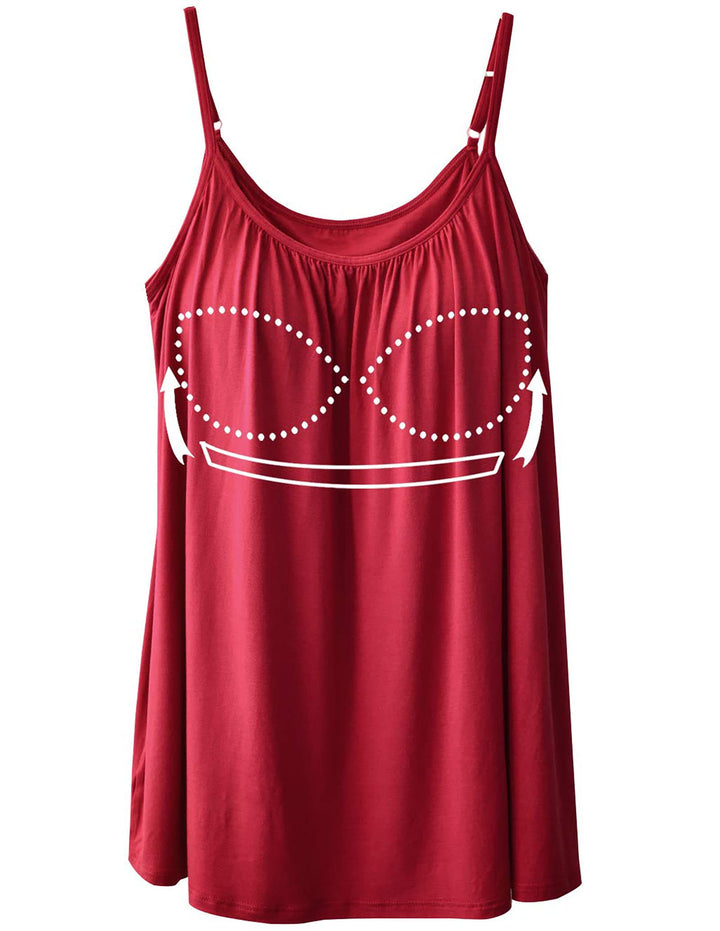 STARBILD Damen Top Mit Unterhemd BH-Hemd Basic Tank Tops U-Ausschnitt Oberteile Bequeme Frauen Shirt