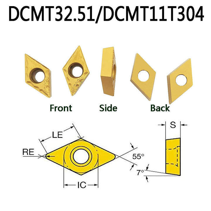 1,6 cm Bohrstange SDJCR1616H11 + SDJCL1616H11 Drehmaschine Aussendrehwerkzeughalter mit 10 Stück DCM