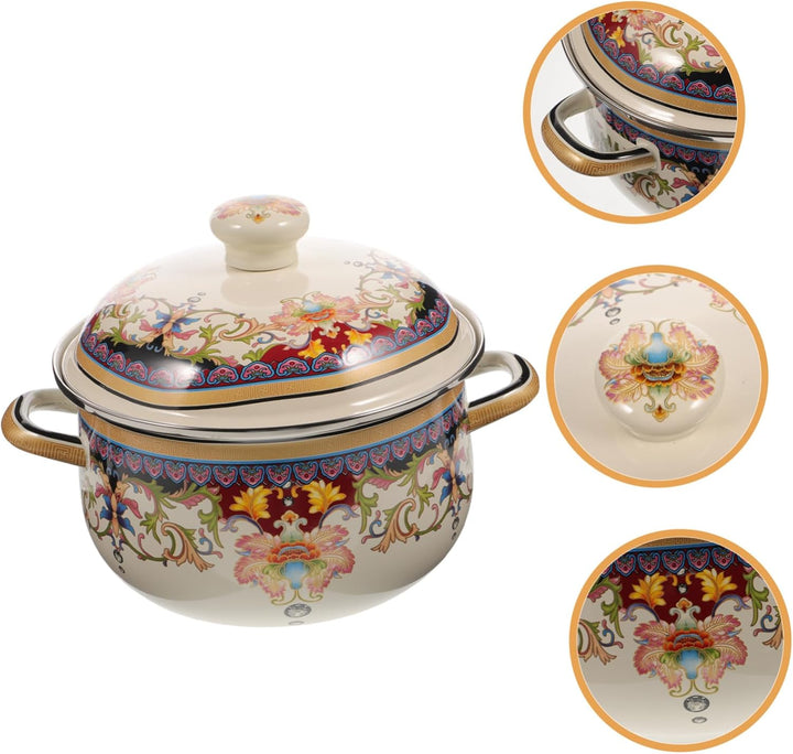 Cabilock Amphore Aus Emaille Suppentopf Aus Emaille Kochtopf Emaille-dampfgarer Grosser Topf Hot-pot