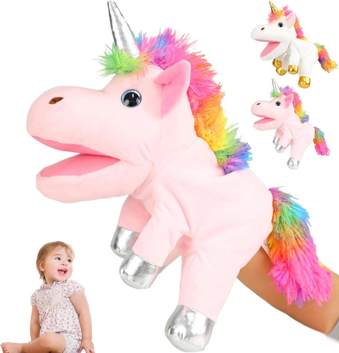 Einhorn Kuscheltier Handpuppe Interaktive Spielzeuggeschenke für Erwachsene Handpuppe Plüschtier (30
