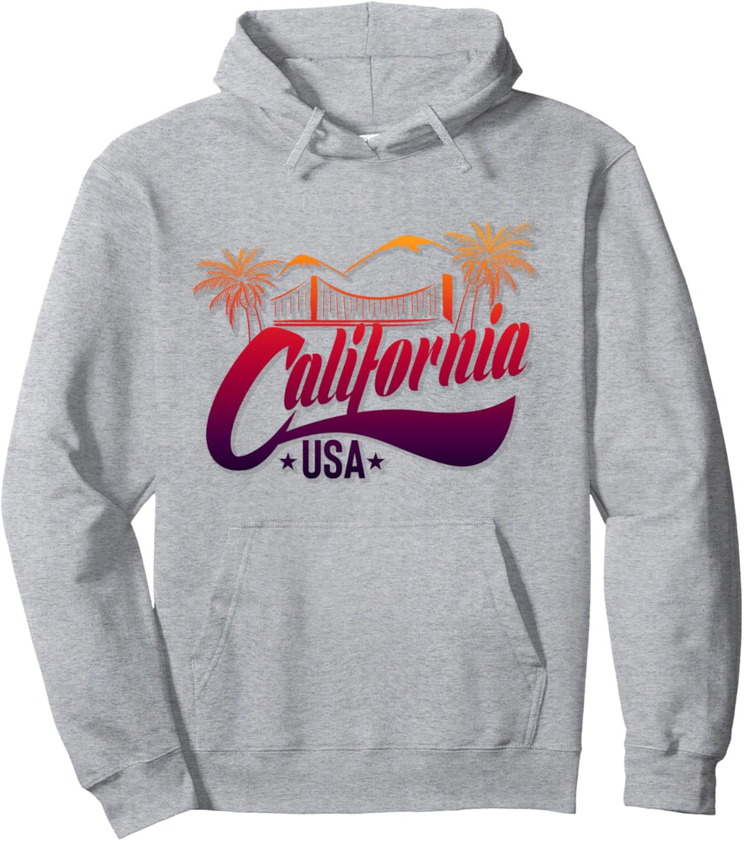 California USA Surfen Strand Palmen Kalifornien Amerika Pullover Hoodie