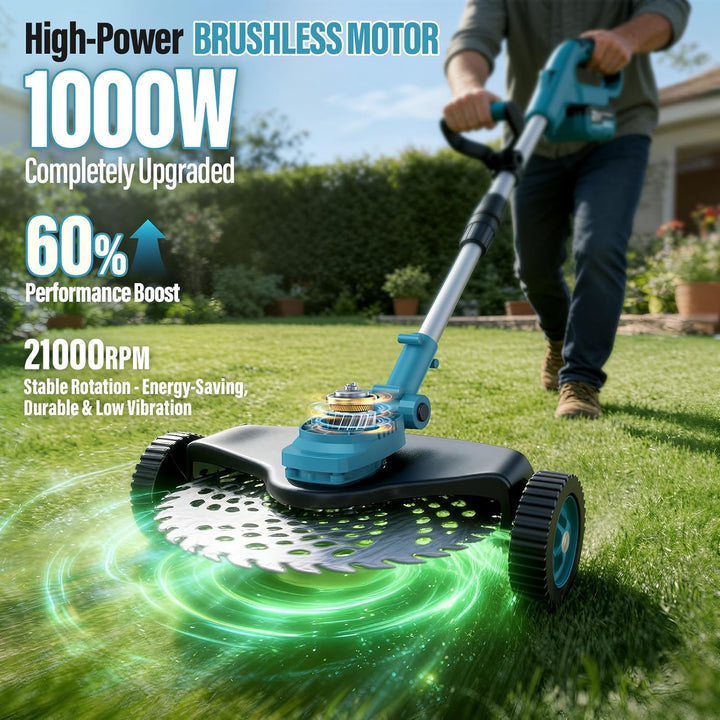 Rasentrimmer Mit Akku für Makita-Akkus, 2026 Upgrade 4 in 1 Freischneider Akku mit 2 * 4.0Ah Akku un