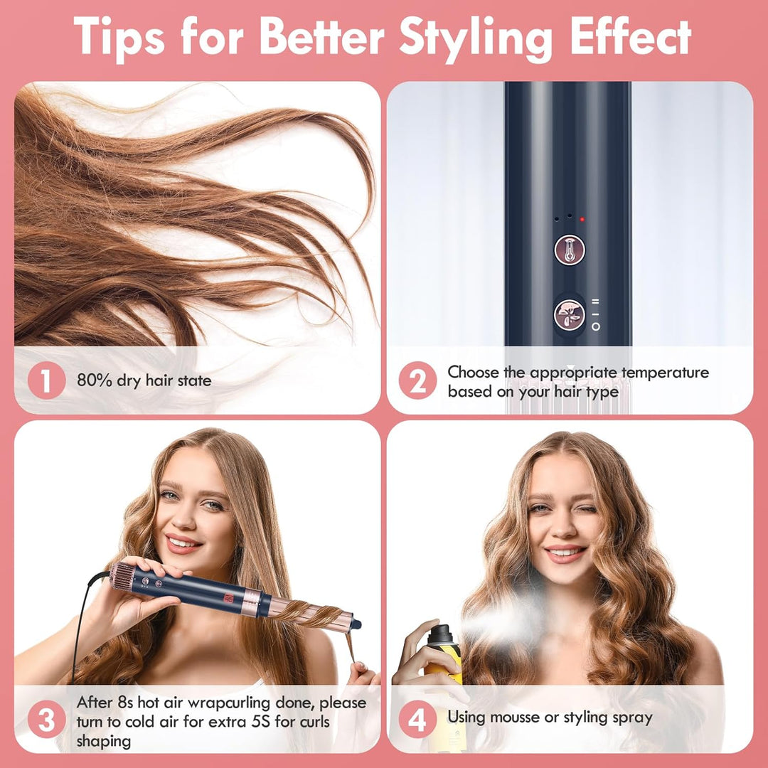 Hairstyler 5 in 1, NDLT Hohe Konzentration Negativer Lonen Multi Haarstyler Haartrockner, Föhnbürste