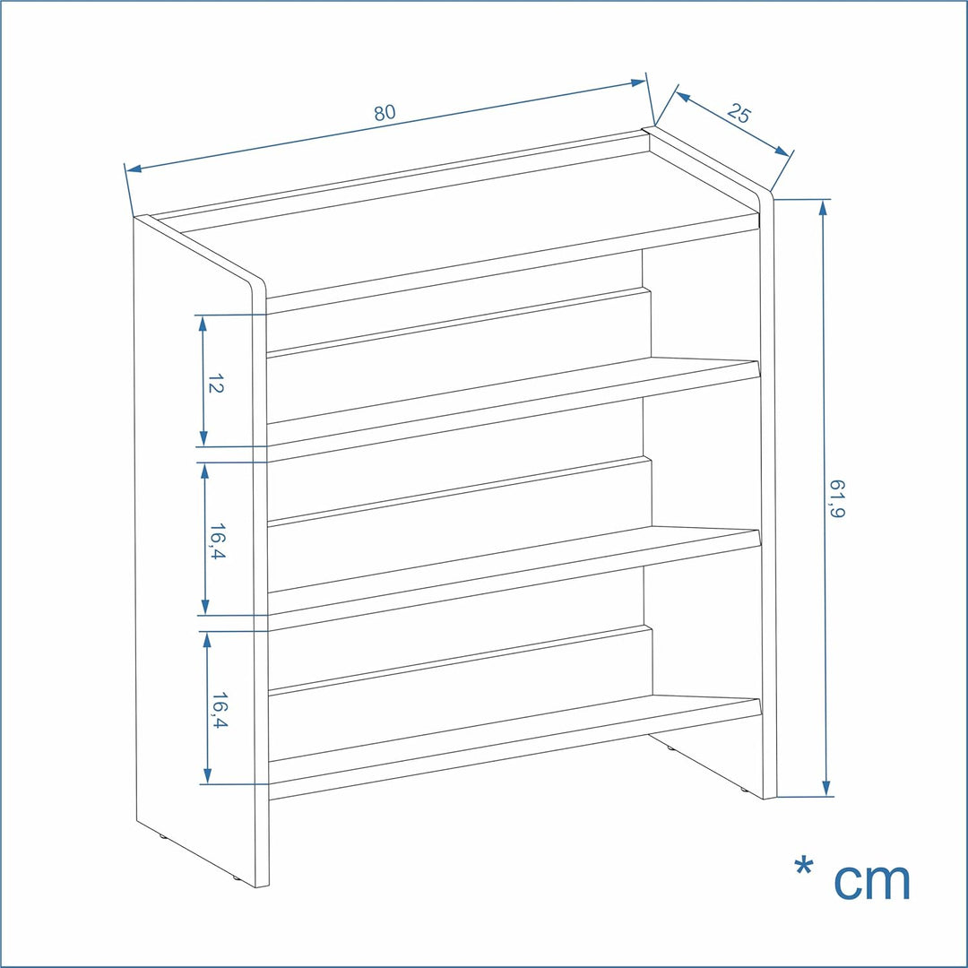KOMTO Schuhregal Schmal - Schuhablage Flur mit 3 Ebenen Offener Schuhschrank Schuh Organizer Platzsp