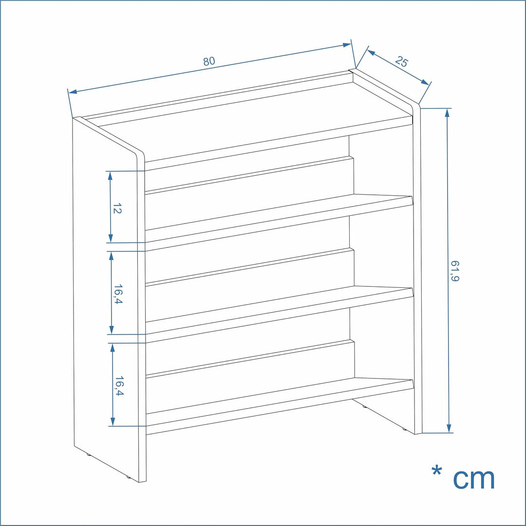 KOMTO Schuhregal Schmal - Schuhablage Flur mit 3 Ebenen Offener Schuhschrank Schuh Organizer Platzsp