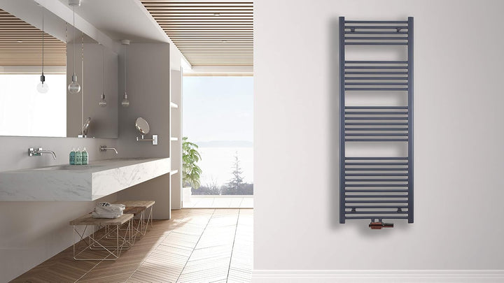 MC Heat Premium Badheizkörper (500x800 mm Anthrazit) - Handtuchheizkörper - Handtuchwärmer mit Mitte