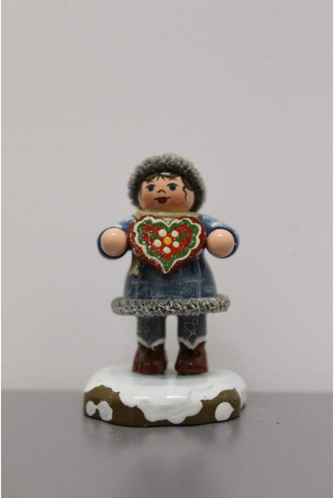 Hubrig-Volkskunst Winterkinder Tinchens Lebkuchenherz, Höhe 5 cm