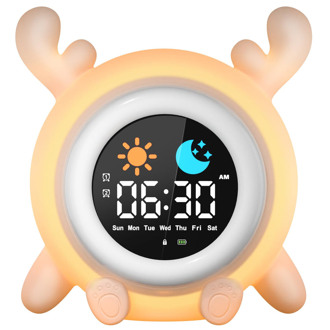 Yissvic kinderwecker Jungen, Schulanfänger Lernwecker Kinder 2 Alarme, Wochenendmodus Snooze 10 Whit