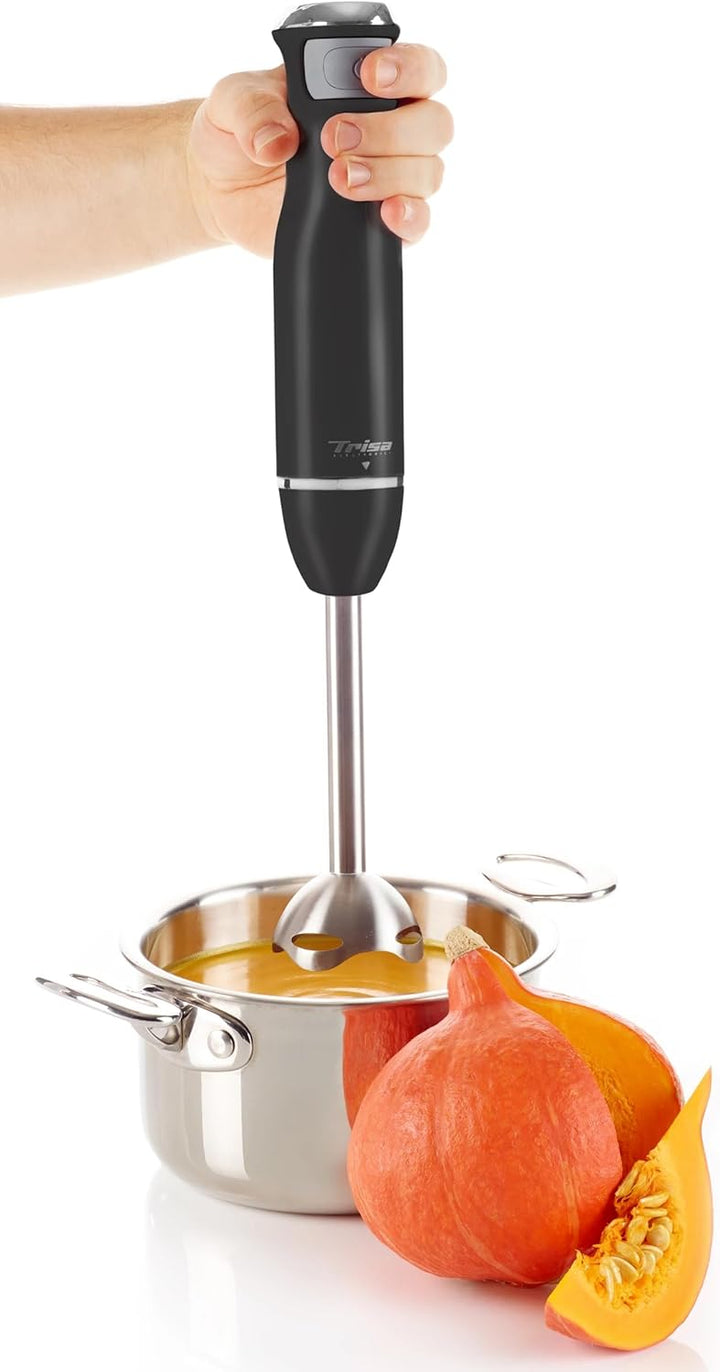 Trisa Stabmixer Diners Edition Schwarz – 600W Pürierstab mit Edelstahl-Mixfuss & Smart Control – Ele