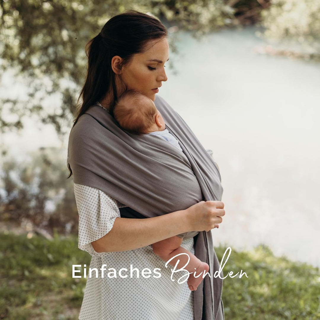 Boba Babytragetuch ab Geburt bis 15 kg - Kuschelweiches & Stützendes Baumwollfrottee, Tragetuch Baby