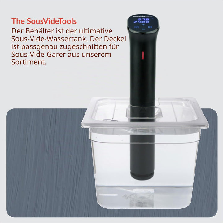 SousVideTools Behälter aus Polycarbonat, 11,6 l, mit Deckel passend für den Sous-Vide-Stick von Anov