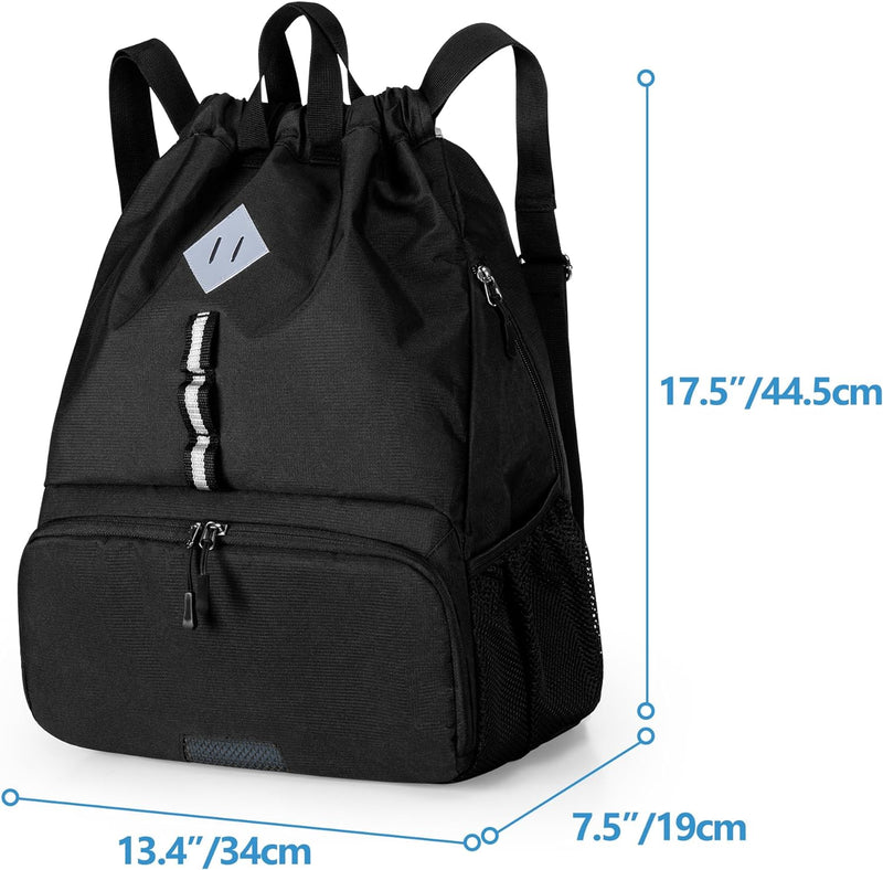 GOBUROS Fussball-Tasche, Fussball-Rucksack mit Kordelzug für Basketball, Volleyball und Fussball, Sp