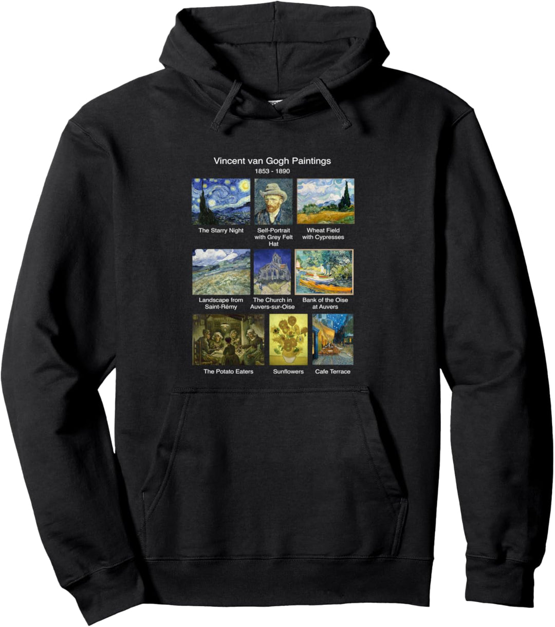 Vintage Retro Van Gogh Paintings Graphic Tees & Cool Designs Pullover Hoodie