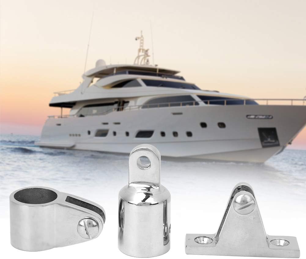 16 Stück Bimini Top Scharnier Schienenmontage Boot 3-Bogen Bimini Top Abdeckkappe Edelstahl Bootsbes