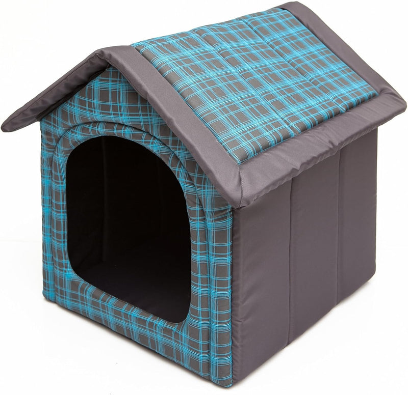 Hobbydog R3 BUDNKR16 Doghouse R3 52X46 cm Blue Grid, M, Blue, 1.1000000000000001 kg Blue M, Blue M