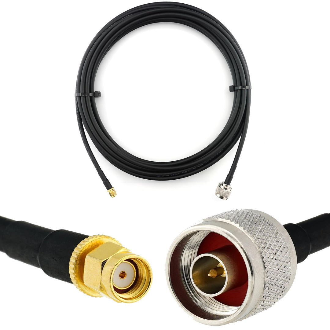 7m RP-SMA Stecker auf N Stecker Koaxialkabel — 7 Meter Verlustarmes HF-240 (LMR 240 Äquivalent) Ante
