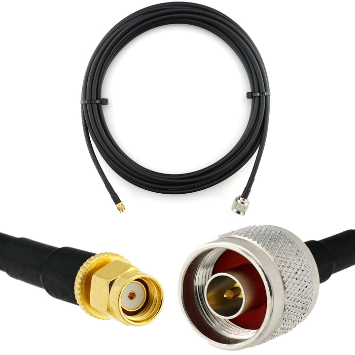 7m RP-SMA Stecker auf N Stecker Koaxialkabel — 7 Meter Verlustarmes HF-240 (LMR 240 Äquivalent) Ante