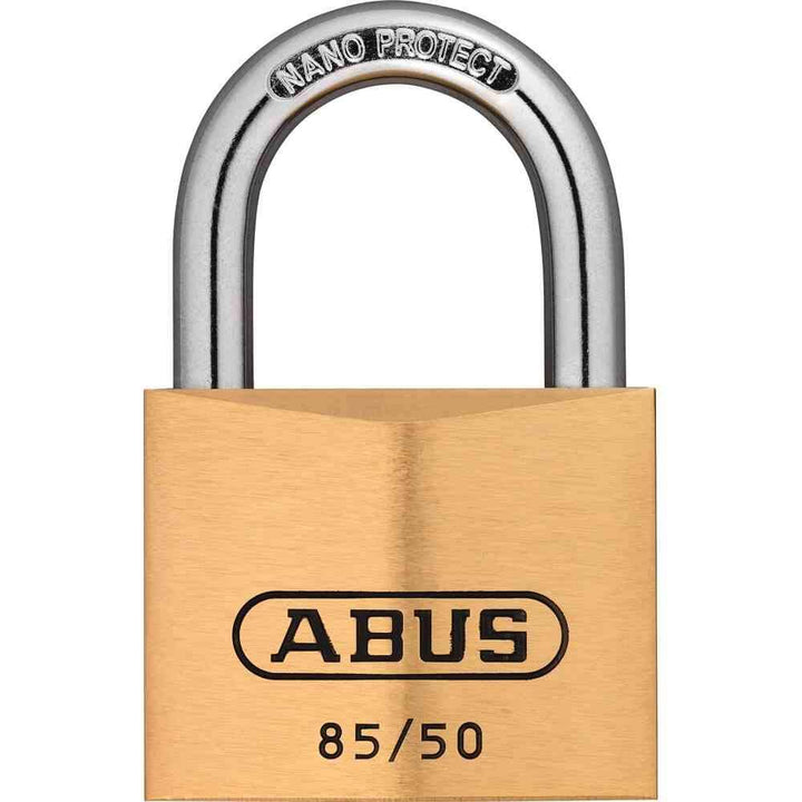 ABUS Vorhängeschloss Messing 85/50 - für Kellertüren, Schuppen u. v. m. - wetterfest - Messing-Schlo