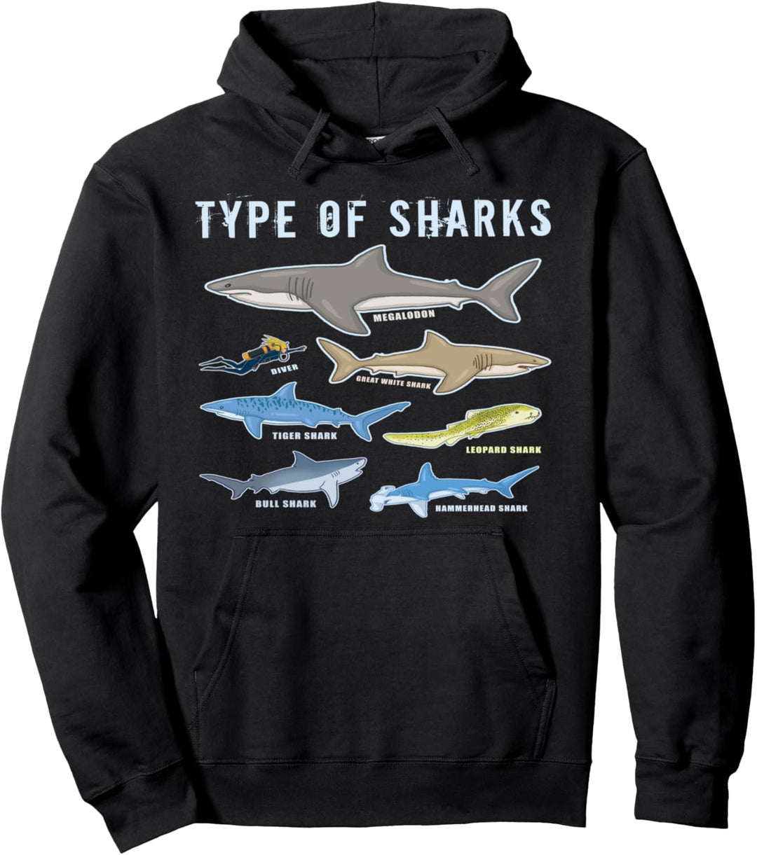Art of Sharks 6 Haie Meerestiere niedlicher Hai Pullover Hoodie