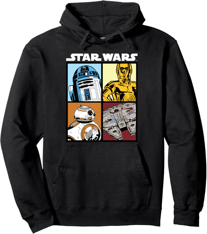 Star Wars Droids and Ships White Pullover Hoodie