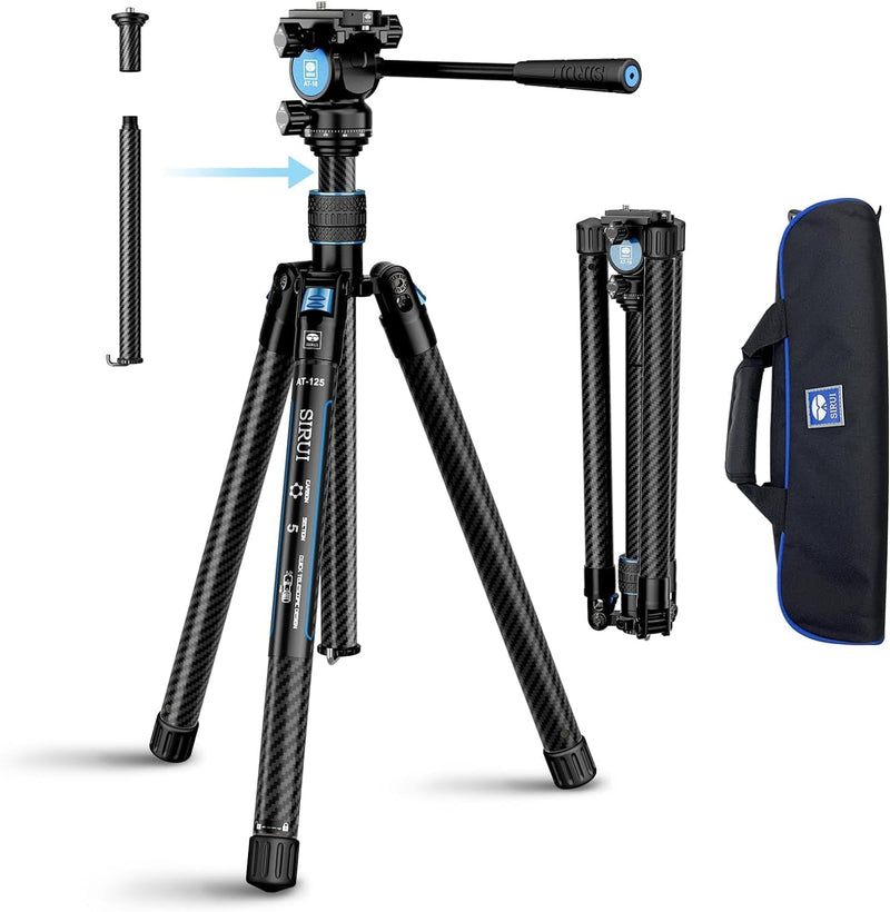 SIRUI Traveler X Carbon Video Kamera Stativ, Reisestativ Leichtes 0,95 kg mit Panorama Video Fluidko