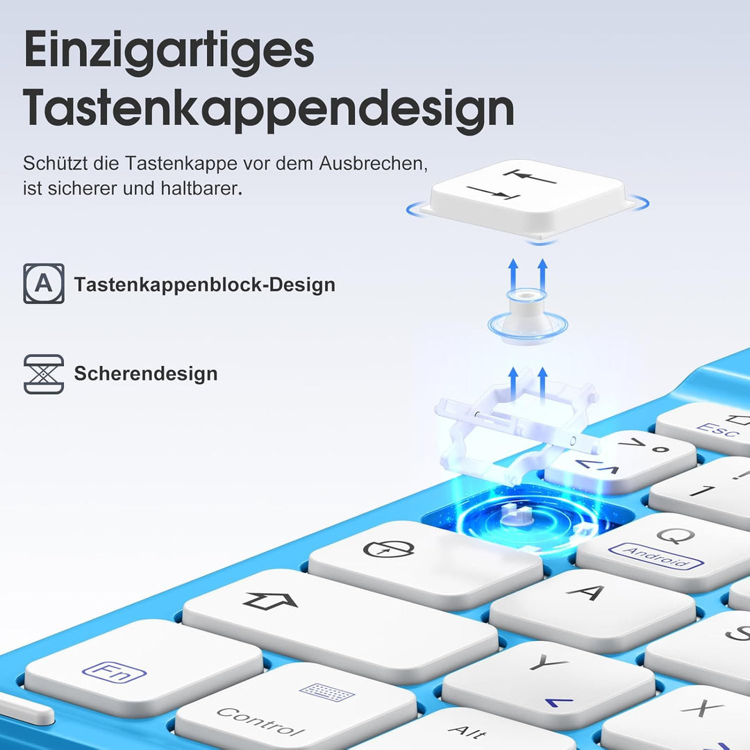 Vobafe Hülle mit Tastatur für iPad A16 11/10 Generation (2025/2022, 10,9/11 Zoll), Magnetisch Abnehm