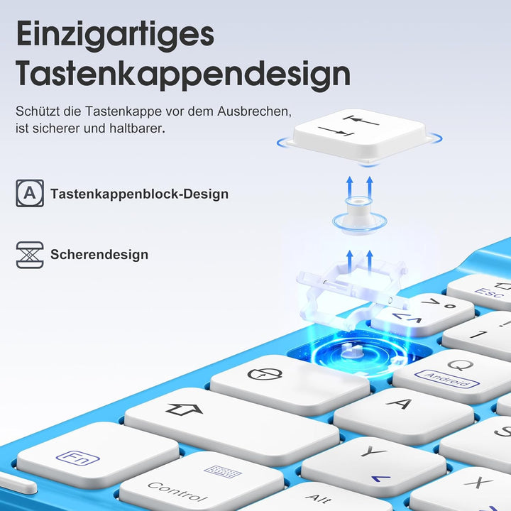 Vobafe Hülle mit Tastatur für iPad A16 11/10 Generation (2025/2022, 10,9/11 Zoll), Magnetisch Abnehm