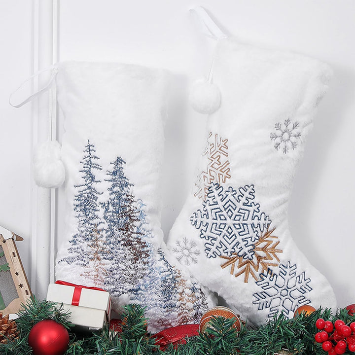 2pcs Weihnachtsstrumpf Personalisiert Weiss Nikolausstrumpf 46 cm Grosser Christmas Stockings Weihna