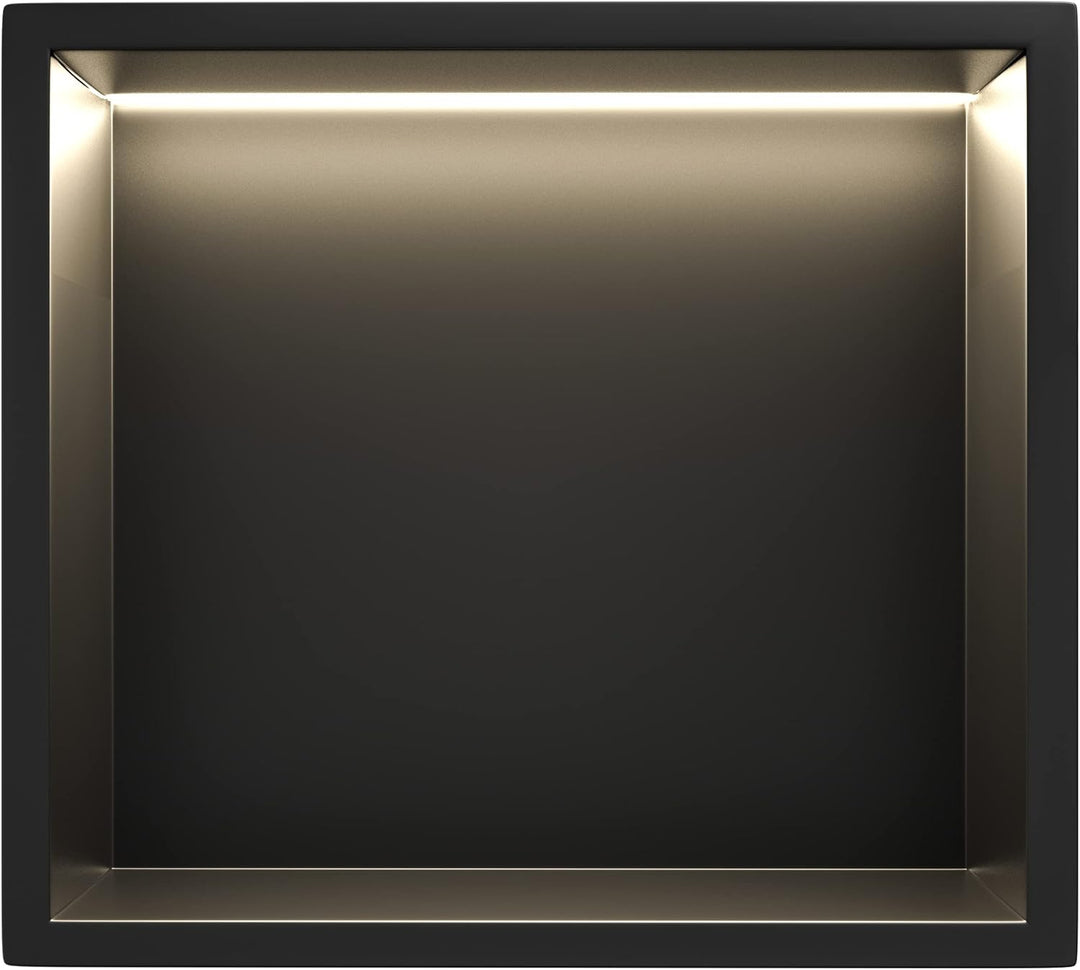 Wandnische Dusche Edelstahl mit LED-Streifenlicht, 30 cm x 30 cm, Wasserdicht - Keine Fliesen Erford