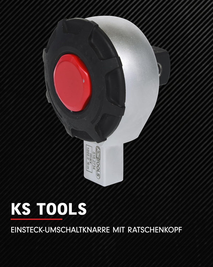 KS Tools Einsteck Umschaltknarre 14 x 18 mm 516.2734 I 3/8" Ratsche verchromt, feinverzahnt & mit St