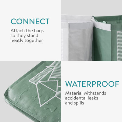 Navaris 4er Set Recycling Taschen für Glas Plastik Metall und Papier - 4fach Mülleimer Müllsortierer