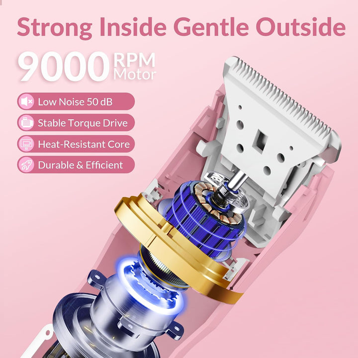 KINGTEE 5-in-1 Elektrischer Bikini Trimmer für Frauen - IPX7 Wasserdichter Rasierer Kabelloser Körpe