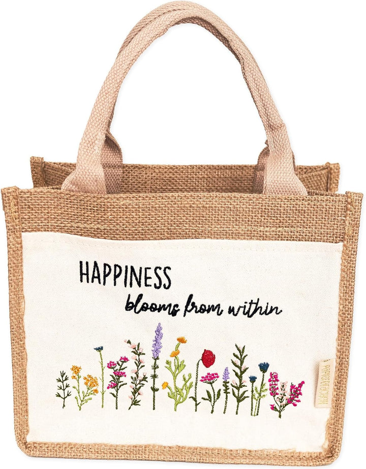 Papierdrachen Jutetasche Frühling - Geschenk und Dekoration zu Ostern - Happiness - Set 02 Frühling