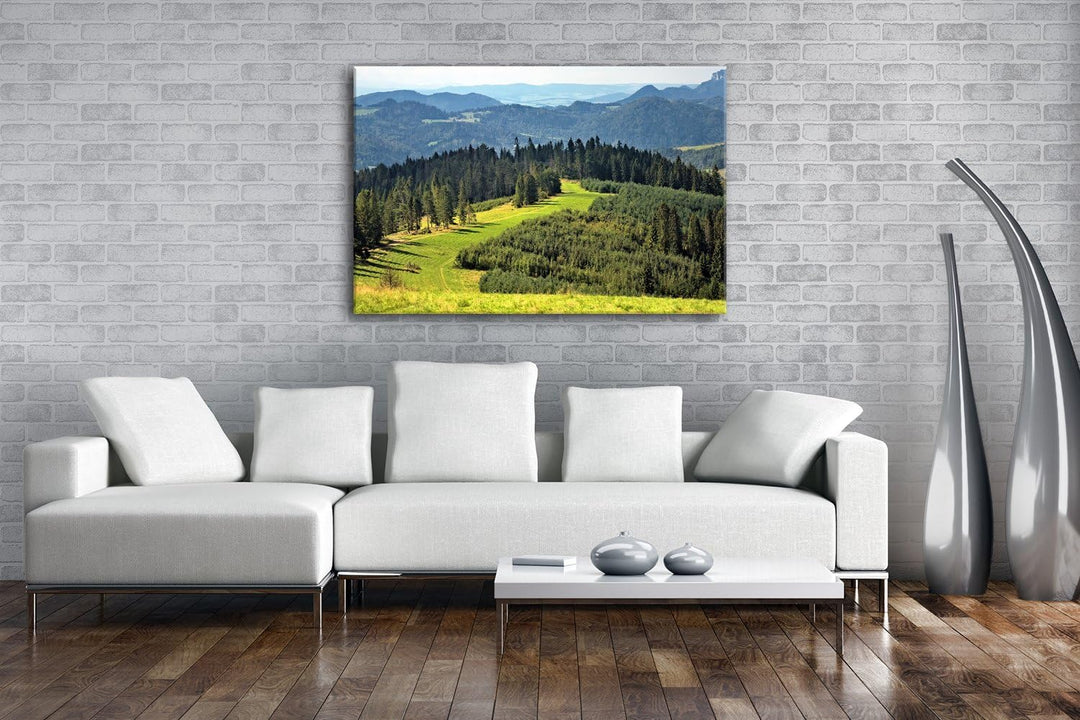 deyoli Atemberaubende Berglandschaft Format: 80x60 als Leinwandbild, Motiv fertig gerahmt auf Echtho