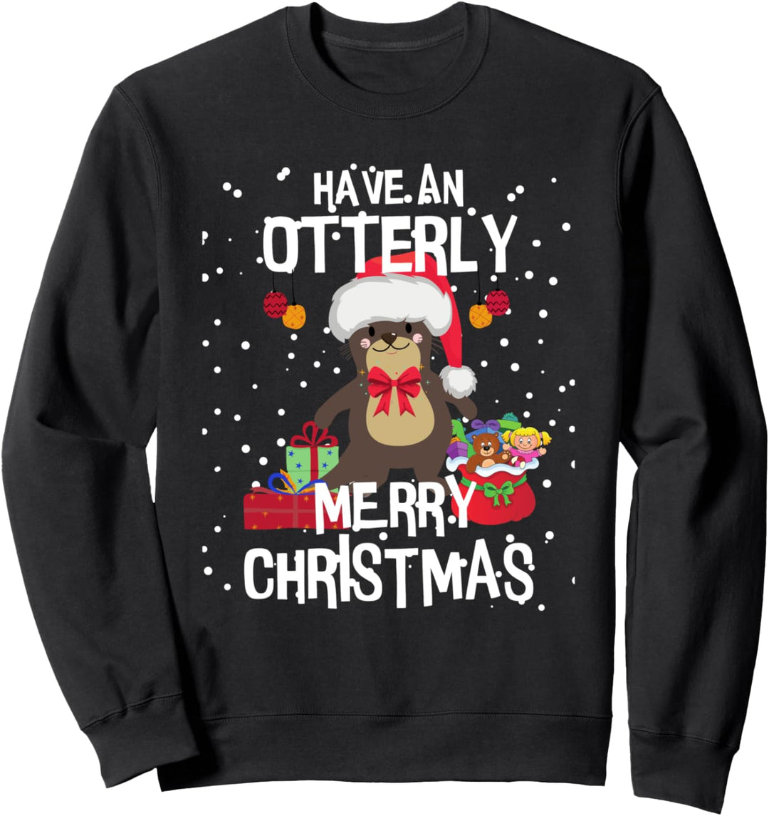 Otterly Frohe Weihnachten Lustige Otter Weihnachten Sweatshirt