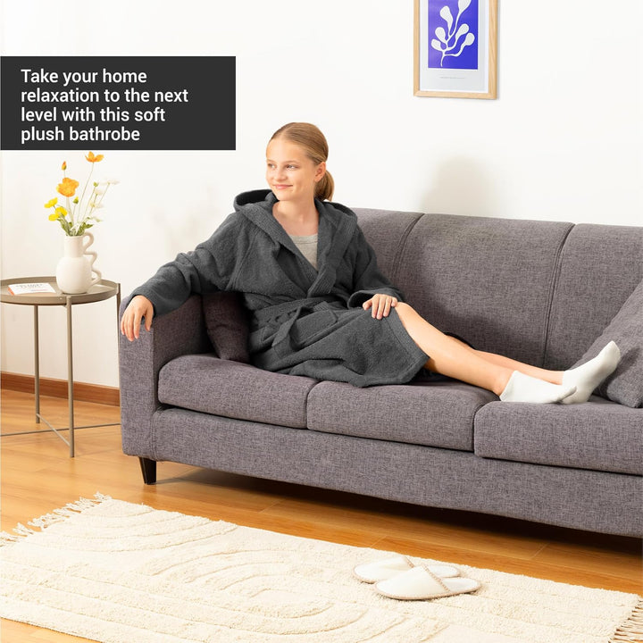 Bademantel für Kinder aus Frottee Baumwolle - Morgenmantel Kinder Bademantel für Mädchen und Jungen