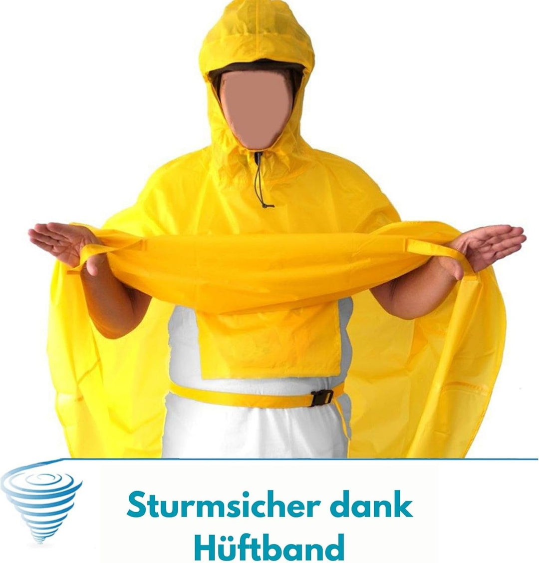 HOCK - DAS ORIGINAL und echter TESTSIEGER* - Fahrrad Regenponcho mit Kapuze - Fahrradponcho Wasserdi