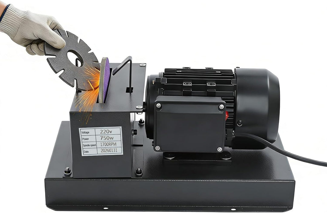 Rasenmäher-Messerschärfer 220V 750W Messerschärfer mit 2 Halterungen 23cm Rasenmäher Klingenschärfer