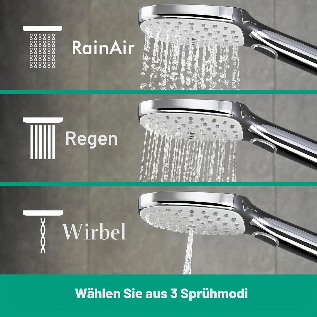 hansgrohe Duschsystem Raindance Select E 300 (Regendusche mit 4 Strahlarten, Duschkopf, Duschstange