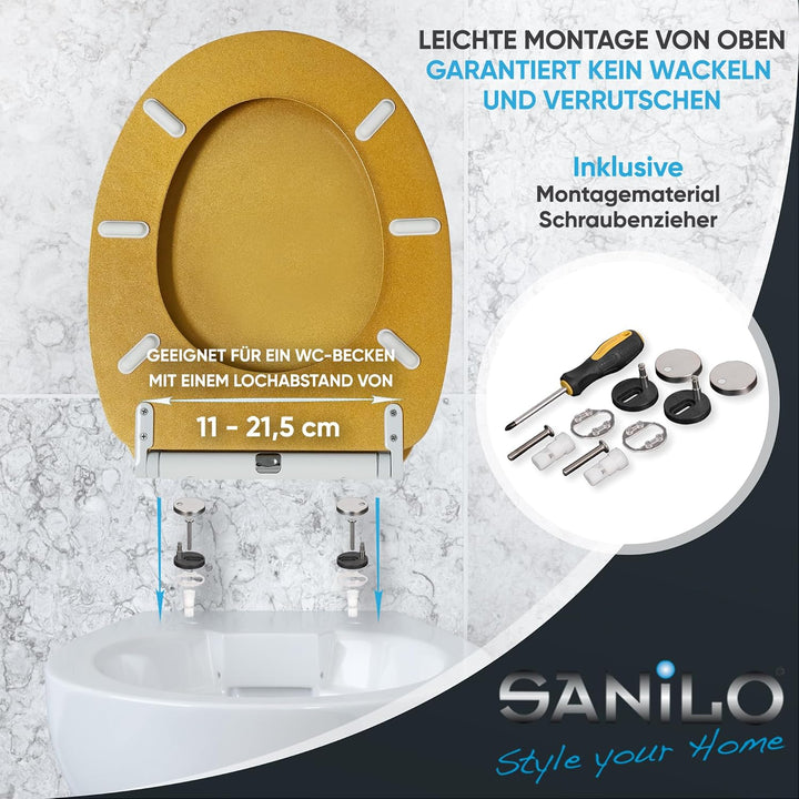 Sanilo WC Sitz mit Absenkautomatik, viele neue Toilettendeckel zur Auswahl, hochwertige Oberfläche,