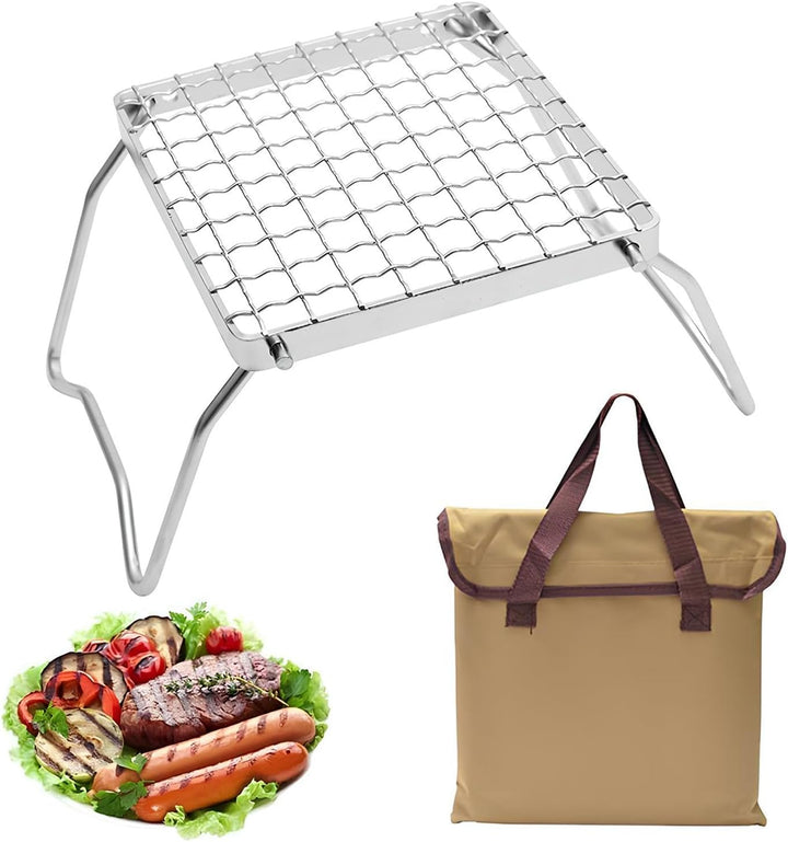 Outdoor Camping Grill, Edelstahl Holzkohlegrill Reisegrill, Tragbarer Campinggrill, Mini Edelstahl K