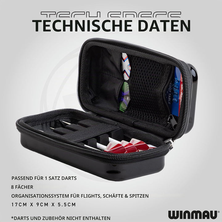 WINMAU Blade X Armor G1 Darts-Geldbörse - Schwarz Das Dartcase bietet Platz für vollständig montiert