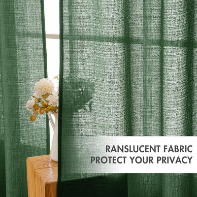 MIULEE 2er Set Voile Vorhang Sheer Leinenvorhang mit Ösen Transparente Unregelmässige Textur Gardine